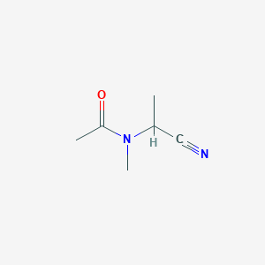 molecular formula C6H10N2O B7865599 N-(1-cyanoethyl)-N-methylacetamide 