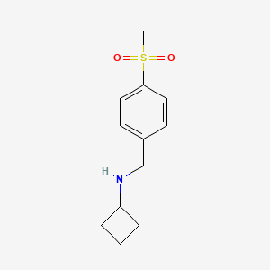molecular formula C12H17NO2S B7865604 N-[(4-methanesulfonylphenyl)methyl]cyclobutanamine 