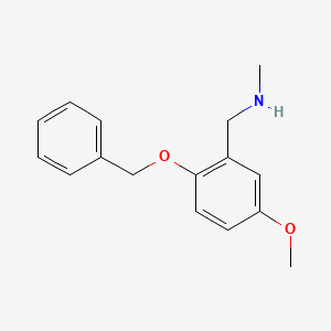 molecular formula C16H19NO2 B7865641 1-(2-(Benzyloxy)-5-methoxyphenyl)-N-methylmethanamine 