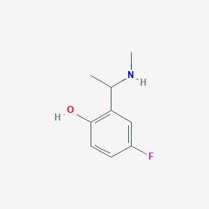 molecular formula C9H12FNO B7865655 4-Fluoro-2-(1-(methylamino)ethyl)phenol 