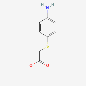 molecular formula C9H11NO2S B7865678 Methyl 2-(4-aminophenyl)sulfanylacetate 
