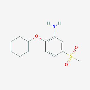 molecular formula C13H19NO3S B7865743 2-(Cyclohexyloxy)-5-(methylsulfonyl)aniline 