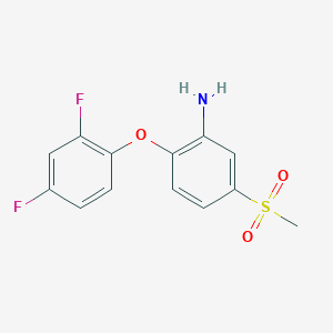 molecular formula C13H11F2NO3S B7865751 2-(2,4-Difluorophenoxy)-5-(methylsulfonyl)aniline 