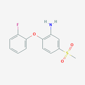molecular formula C13H12FNO3S B7865753 2-(2-Fluorophenoxy)-5-(methylsulfonyl)aniline 