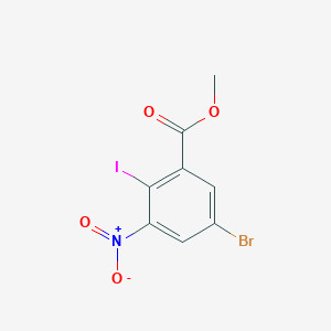 molecular formula C8H5BrINO4 B7865770 Methyl 5-bromo-2-iodo-3-nitrobenzoate 