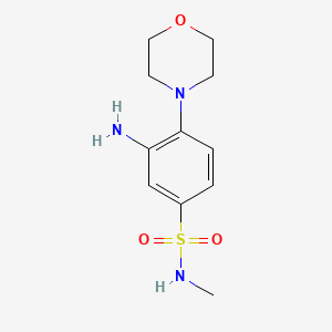 molecular formula C11H17N3O3S B7865777 3-amino-N-methyl-4-(4-morpholinyl)benzenesulfonamide 
