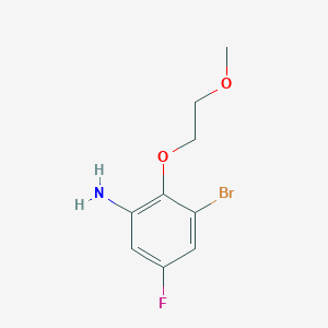 molecular formula C9H11BrFNO2 B7865803 3-Bromo-5-fluoro-2-(2-methoxyethoxy)aniline 