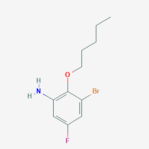 molecular formula C11H15BrFNO B7865810 3-Bromo-5-fluoro-2-(pentyloxy)aniline 