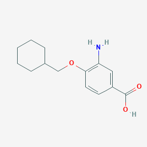 molecular formula C14H19NO3 B7865813 3-Amino-4-(cyclohexylmethoxy)benzoic acid 