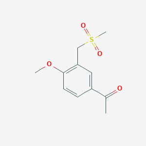 molecular formula C11H14O4S B7865824 1-[3-(Methanesulfonylmethyl)-4-methoxyphenyl]ethan-1-one 