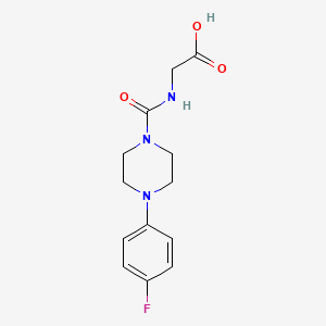 molecular formula C13H16FN3O3 B7865829 2-[[4-(4-Fluorophenyl)piperazine-1-carbonyl]amino]acetic acid 