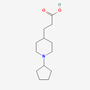 molecular formula C13H23NO2 B7865909 3-(1-Cyclopentyl-4-piperidyl)propanoic acid 
