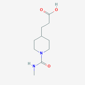 molecular formula C10H18N2O3 B7865922 3-[1-(Methylcarbamoyl)piperidin-4-yl]propanoic acid 