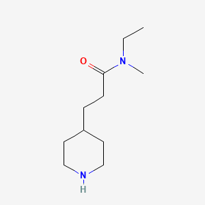 molecular formula C11H22N2O B7865926 N-ethyl-N-methyl-3-(piperidin-4-yl)propanamide 
