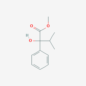 molecular formula C12H16O3 B7865944 Methyl 2-hydroxy-3-methyl-2-phenylbutanoate 