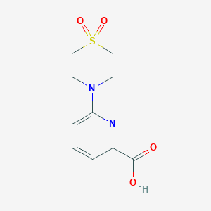 molecular formula C10H12N2O4S B7865988 6-(1,1-Dioxo-1,4-thiazinan-4-yl)pyridine-2-carboxylic acid 
