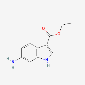 molecular formula C11H12N2O2 B7866102 ethyl 6-amino-1H-indole-3-carboxylate 