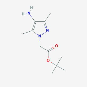 molecular formula C11H19N3O2 B7866104 tert-Butyl 2-(4-amino-3,5-dimethyl-1H-pyrazol-1-yl)acetate 