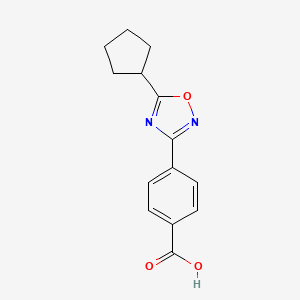 4-(5-Cyclopentyl-1,2,4-oxadiazol-3-yl)benzoic acid