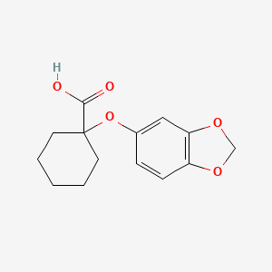 molecular formula C14H16O5 B7866215 1-(1,3-Benzodioxol-5-yloxy)cyclohexanecarboxylic acid 