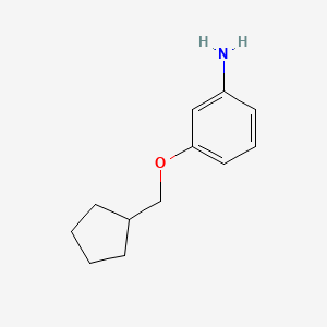 molecular formula C12H17NO B7866218 3-(Cyclopentylmethoxy)aniline 