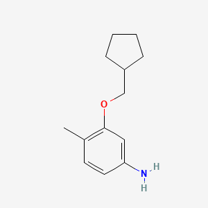 molecular formula C13H19NO B7866227 3-(Cyclopentylmethoxy)-4-methylaniline 