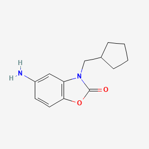 molecular formula C13H16N2O2 B7866240 5-Amino-3-(cyclopentylmethyl)-2,3-dihydro-1,3-benzoxazol-2-one 