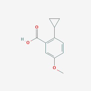 molecular formula C11H12O3 B7866347 2-Cyclopropyl-5-methoxybenzoicacid 