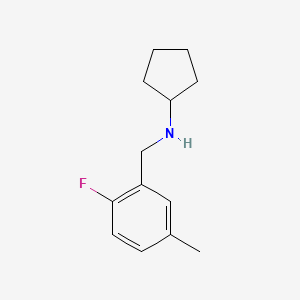 molecular formula C13H18FN B7866424 N-[(2-fluoro-5-methylphenyl)methyl]cyclopentanamine 