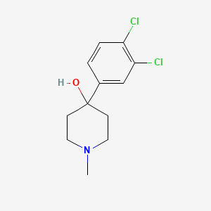 molecular formula C12H15Cl2NO B7866468 4-(3,4-Dichlorophenyl)-4-hydroxy-1-methylpiperidine 