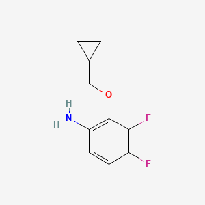 molecular formula C10H11F2NO B7866508 2-(Cyclopropylmethoxy)-3,4-difluoroaniline 