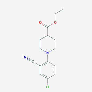 molecular formula C15H17ClN2O2 B7866750 Ethyl 1-(4-chloro-2-cyanophenyl)piperidine-4-carboxylate 