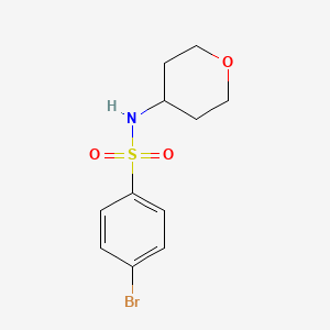 molecular formula C11H14BrNO3S B7866766 4-Bromo-N-(oxan-4-yl)benzene-1-sulfonamide 