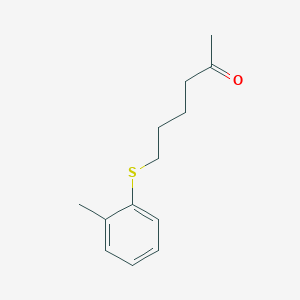 molecular formula C13H18OS B7867041 6-[(2-Methylphenyl)sulfanyl]hexan-2-one 