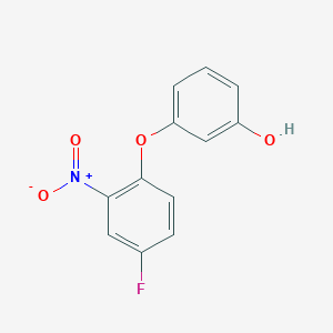 molecular formula C12H8FNO4 B7867066 3-(4-Fluoro-2-nitrophenoxy)phenol 