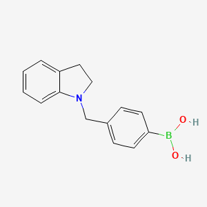 molecular formula C15H16BNO2 B7867310 B-[4-[(2,3-dihydro-1H-indol-1-yl)methyl]phenyl]-Boronic acid 