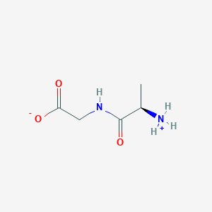 molecular formula C5H10N2O3 B7867405 2-[[(2R)-2-azaniumylpropanoyl]amino]acetate 