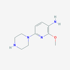 molecular formula C10H16N4O B7867452 2-Methoxy-6-piperazin-1-ylpyridin-3-amine 