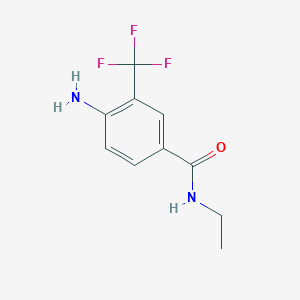 molecular formula C10H11F3N2O B7867514 4-amino-N-ethyl-3-(trifluoromethyl)benzamide 