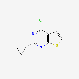 molecular formula C9H7ClN2S B7867553 4-Chloro-2-cyclopropylthieno[2,3-d]pyrimidine 