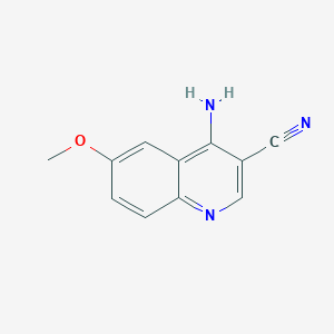 molecular formula C11H9N3O B7867561 4-Amino-6-methoxyquinoline-3-carbonitrile 