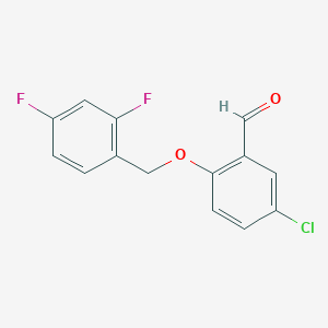 molecular formula C14H9ClF2O2 B7867586 5-Chloro-2-((2,4-difluorobenzyl)oxy)benzaldehyde 