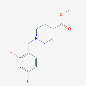 molecular formula C14H17F2NO2 B7867624 Methyl 1-[(2,4-difluorophenyl)methyl]piperidine-4-carboxylate 