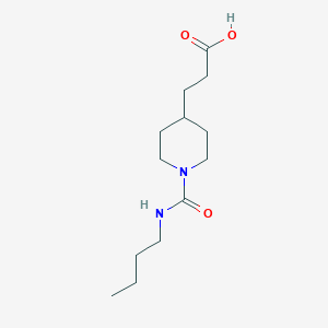 molecular formula C13H24N2O3 B7867702 3-[1-(Butylcarbamoyl)piperidin-4-yl]propanoic acid 