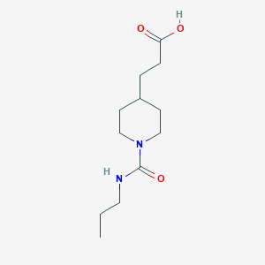 molecular formula C12H22N2O3 B7867707 3-[1-(Propylcarbamoyl)piperidin-4-yl]propanoic acid 