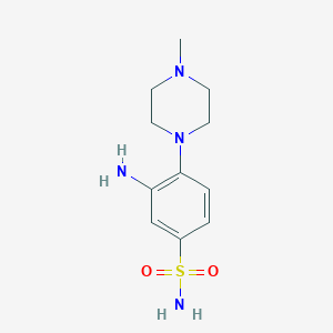 molecular formula C11H18N4O2S B7867722 3-Amino-4-(4-methylpiperazin-1-yl)benzenesulfonamide 