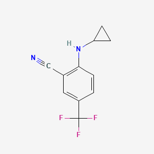 molecular formula C11H9F3N2 B7867738 2-(Cyclopropylamino)-5-(trifluoromethyl)benzonitrile 