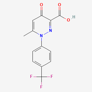 molecular formula C13H9F3N2O3 B7867755 1,4-Dihydro-1-[4-(trifluoromethyl)phenyl]-6-methyl-4-oxopyridazine-3-carboxylic acid 