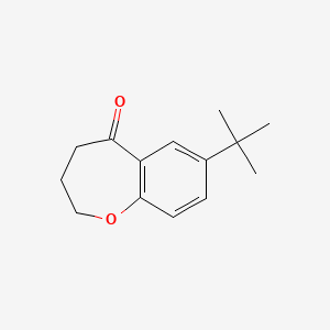 molecular formula C14H18O2 B7867758 7-tert-Butyl-3,4-dihydro-1-benzoxepin-5(2H)-one 