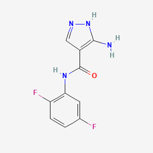 molecular formula C10H8F2N4O B7867770 5-amino-N-(2,5-difluorophenyl)-1H-pyrazole-4-carboxamide 
